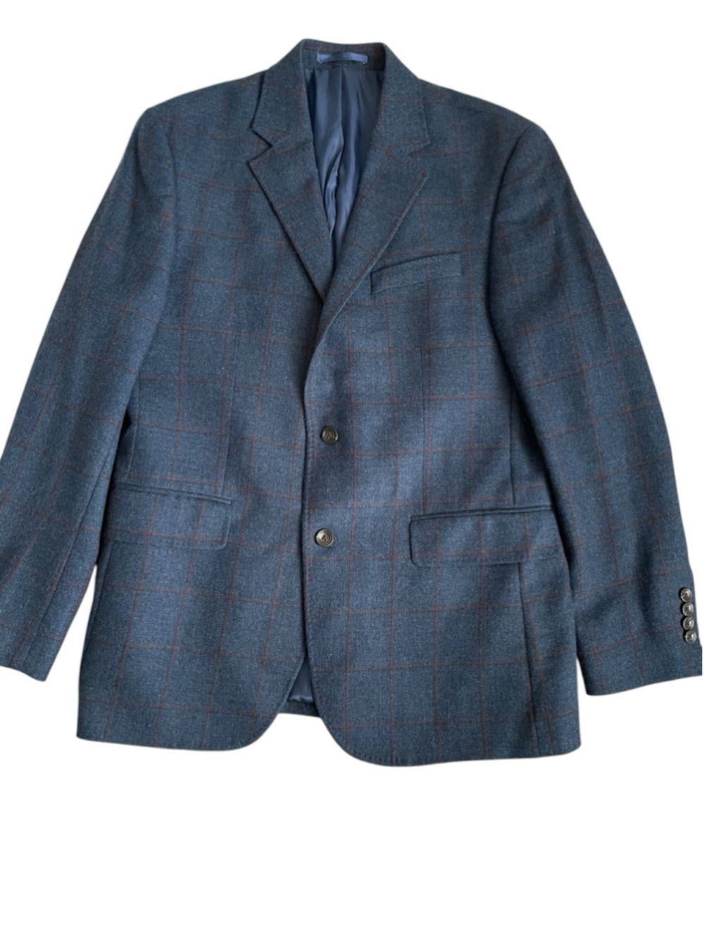 Charles Tyrwhitt London Blazer Men’s 40R Slim Fit Windowpane Wool Sport Jacket
